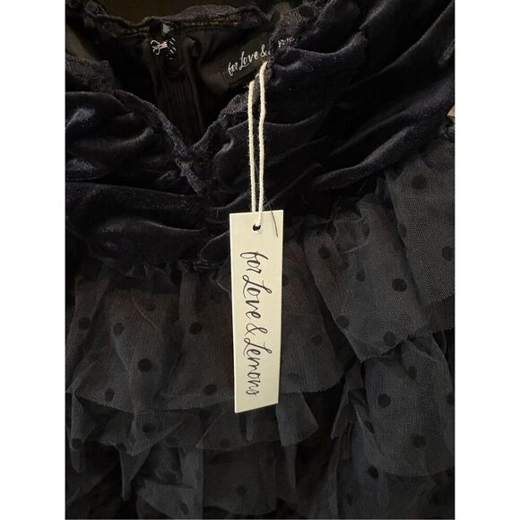 NWT For Love & Lemons Jourdan Black Lace Mini Dress With Gloves Size Small - Picture 7 of 10